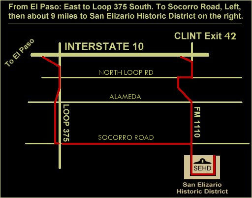 Map to San Elizario Historic District